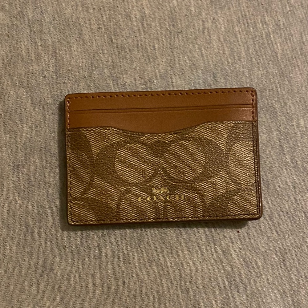 Coach Slim Card Case in Signature Canvas